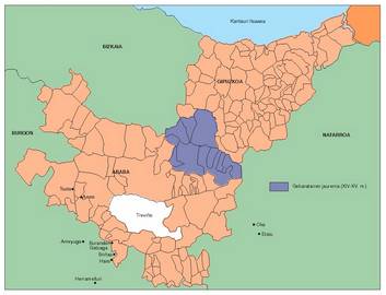 Gebaratarren jaurerria (XIV-XV. m.).<br><br>